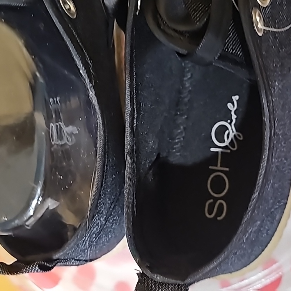 K BLACK Denim Lace Up Sneakers NWT Soho girls sz 7 casual tennis shoes kylie-2 - Picture 9 of 12